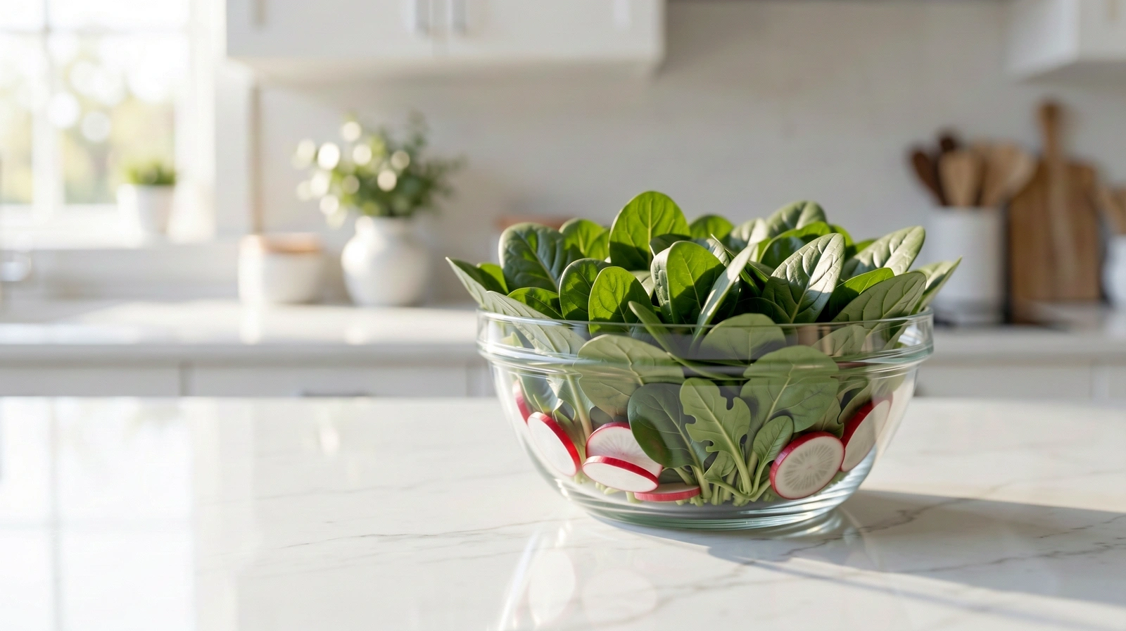 Frische, gesunde Lebensmittel in einer modernen Küche